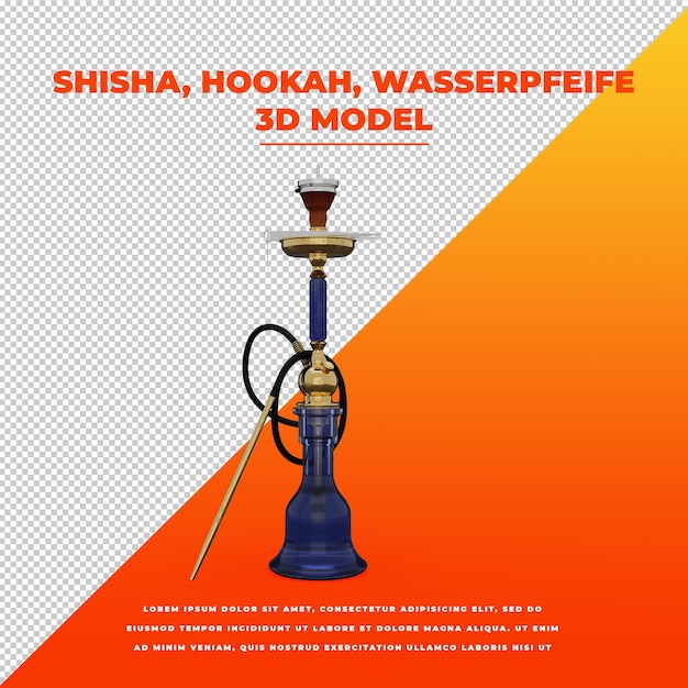 3d изолированная модель shisha hookah wasserpfeife