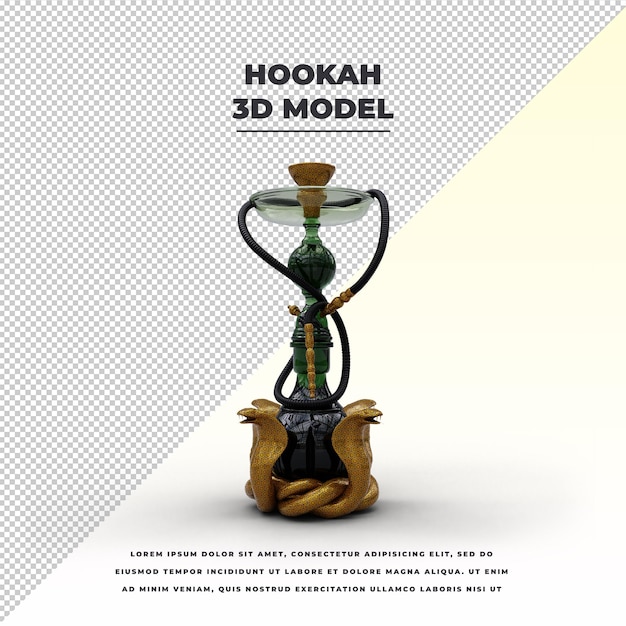 PSD shisha narghilè wasserpfeife 3d modello isolato