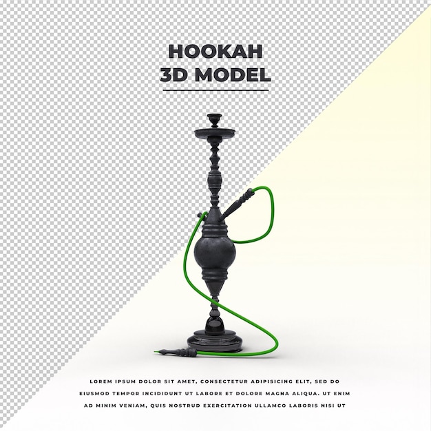 PSD shisha narghilè wasserpfeife 3d modello isolato