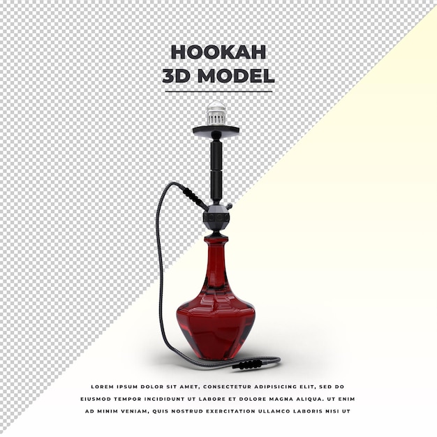 3d изолированная модель shisha hookah wasserpfeife