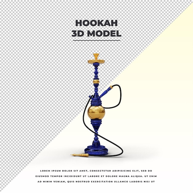 3d изолированная модель shisha hookah wasserpfeife