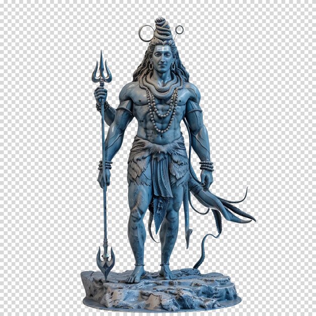 PSD shiva hindu god isolated on transparent background and happy maha shivaratri