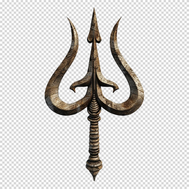 PSD shiva trishul isolated on transparent background