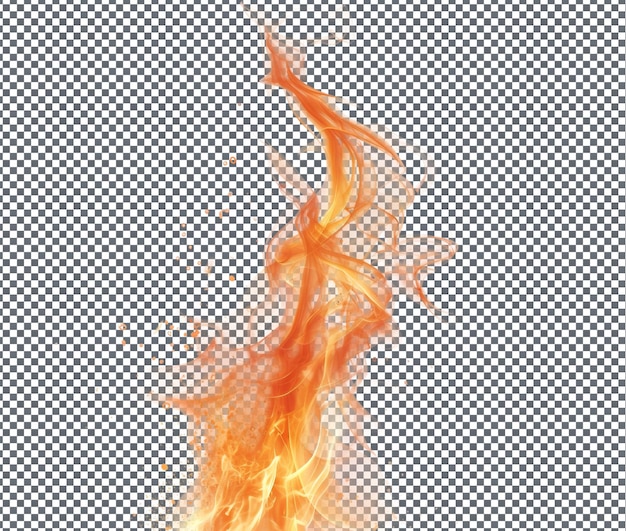 Shocking flame heat isolated on transparent background