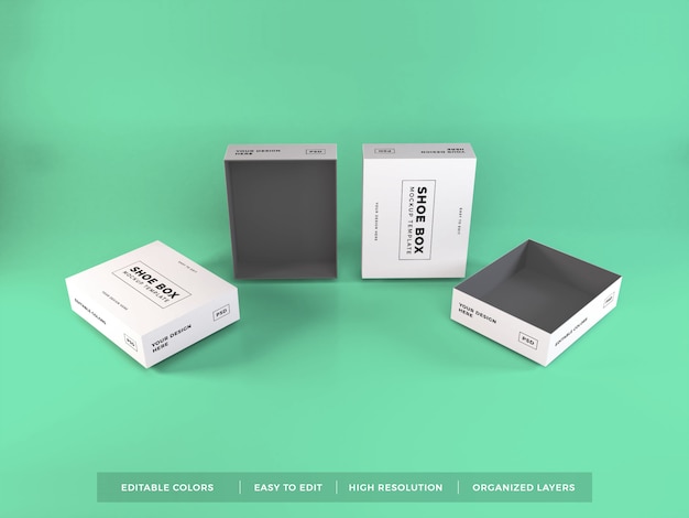 PSD shoe box packaging mockup