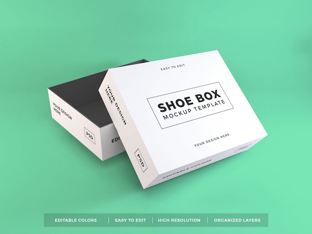 Shoe box packaging mockup