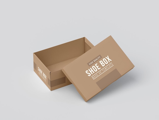 Shoe box with cover branding mockup