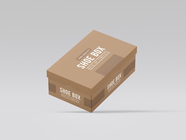 Shoe Box With Cover Branding Mockup