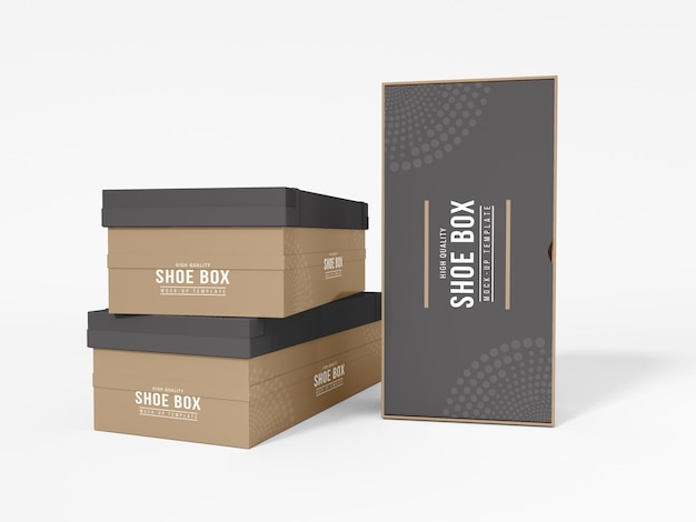 Shoe box with cover branding mockup