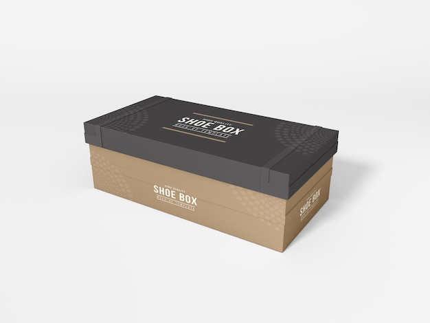 Shoe box with cover branding mockup