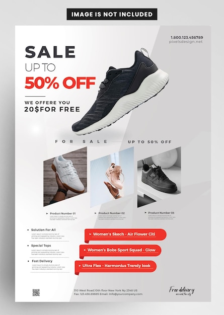PSD shoe sale marketing flyer template