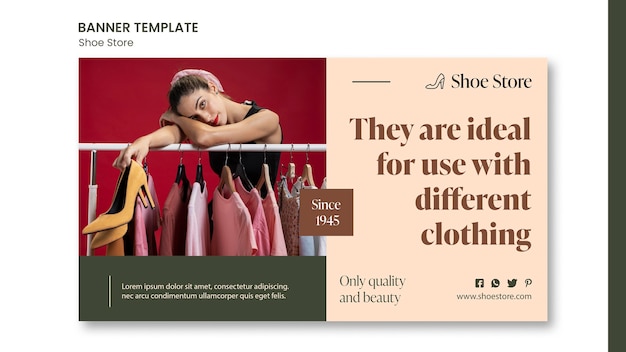 PSD shoe store concept banner template