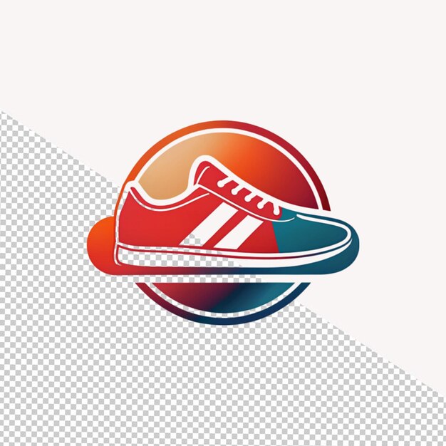 PSD shoe store minimalist logo on transparent background