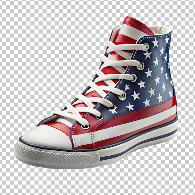 PSD a shoes american flag transparent background