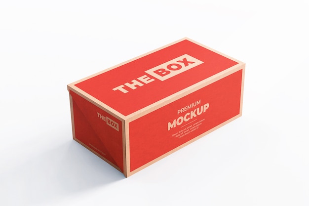 Shoes box mockup bruin rood