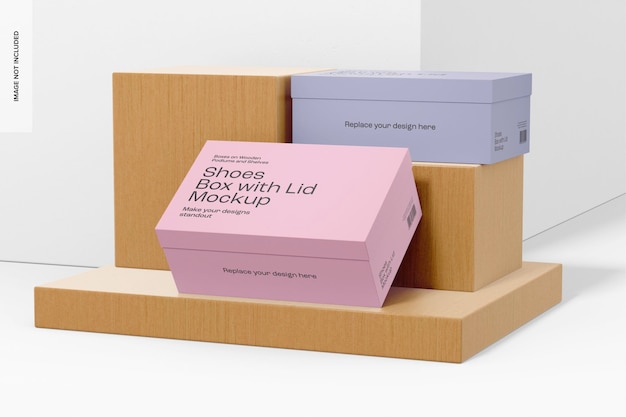 shoes boxes with lid mockup