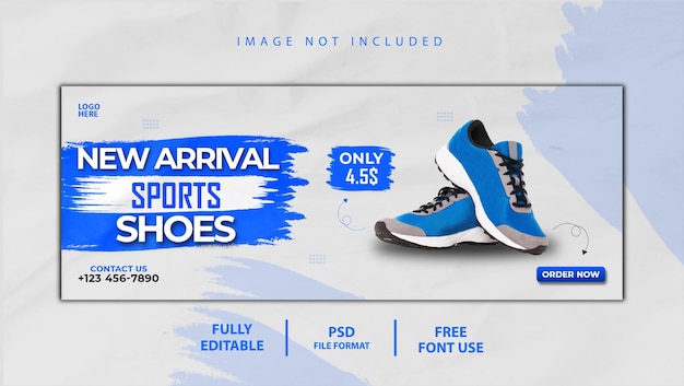 Scarpe copertina facebook e post sui social media o modello di banner web