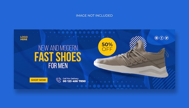 Shoes facebook cover and web banner template