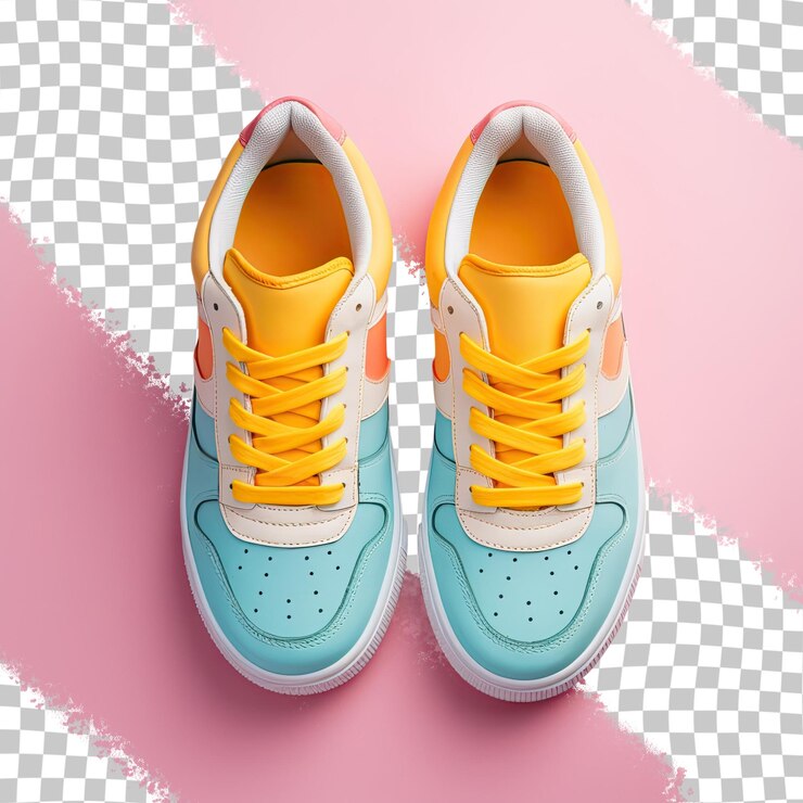 PSD shoes on a plain surface transparent background