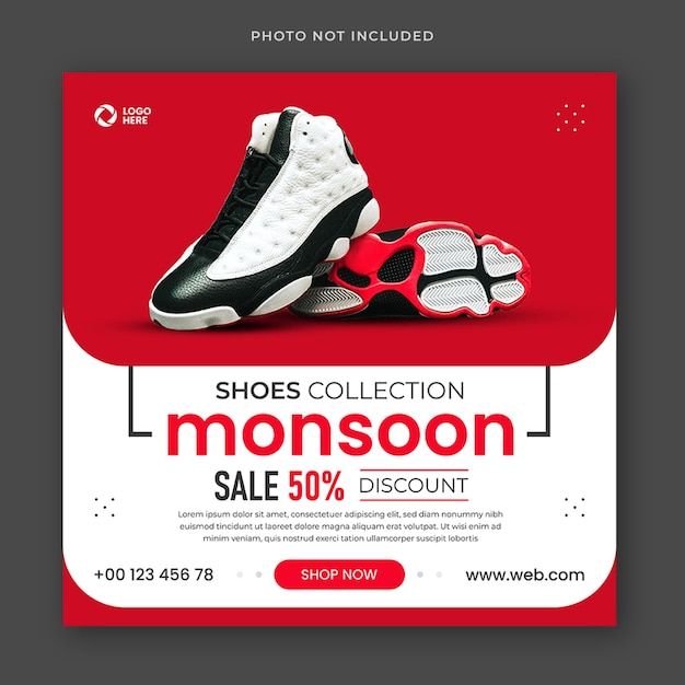 PSD shoes sale banner for social media post and web banner advertising