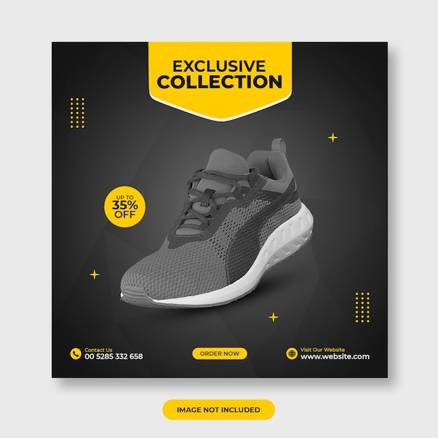 PSD shoes sale promotion instagram social media banner templates