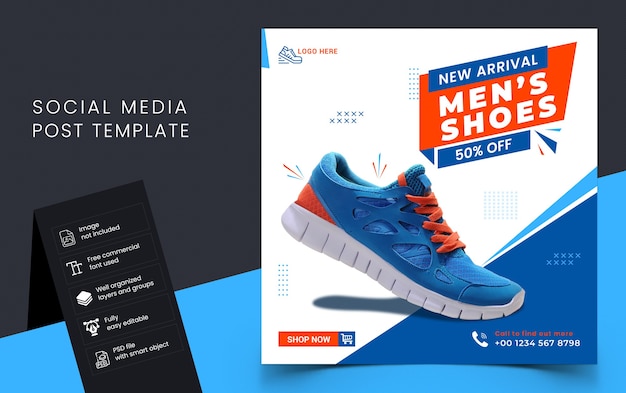 Shoes sale social media banner template