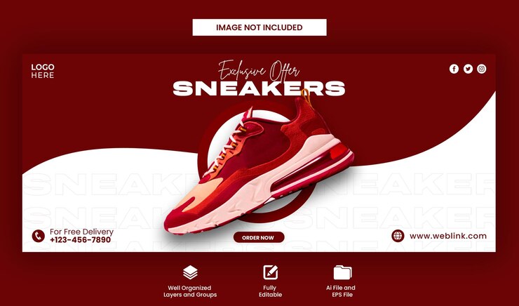 Shoes sale for social media facebook web banner design