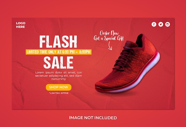 shoes sale web banner template