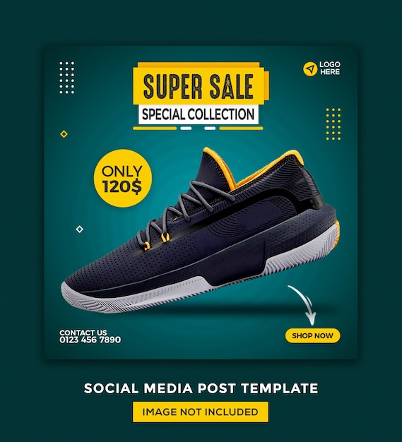 Shoes social media banner and Instagram post template design