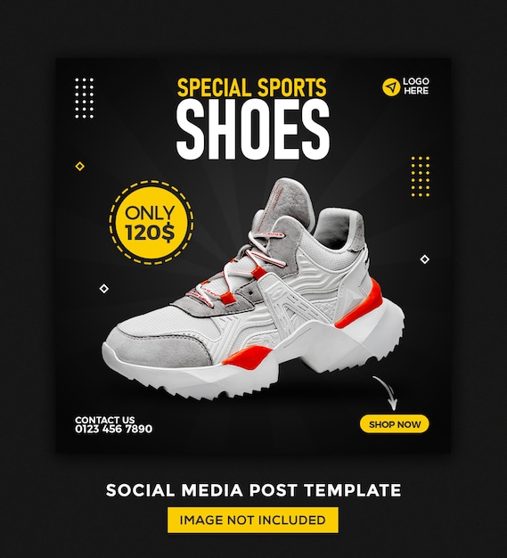 PSD scarpe banner social media e design modello post instagram