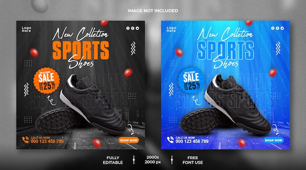 PSD shoes social media banner and instagram post template