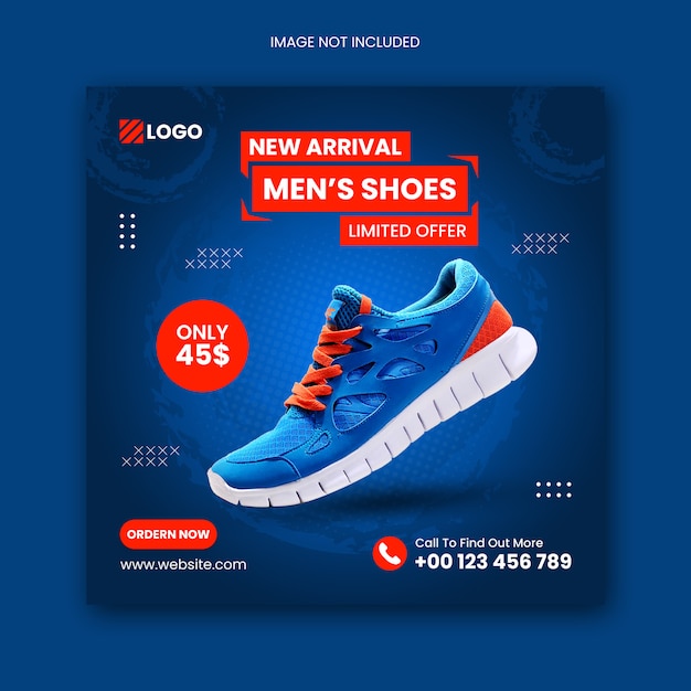 Shoes social media Instagram post square flyer template