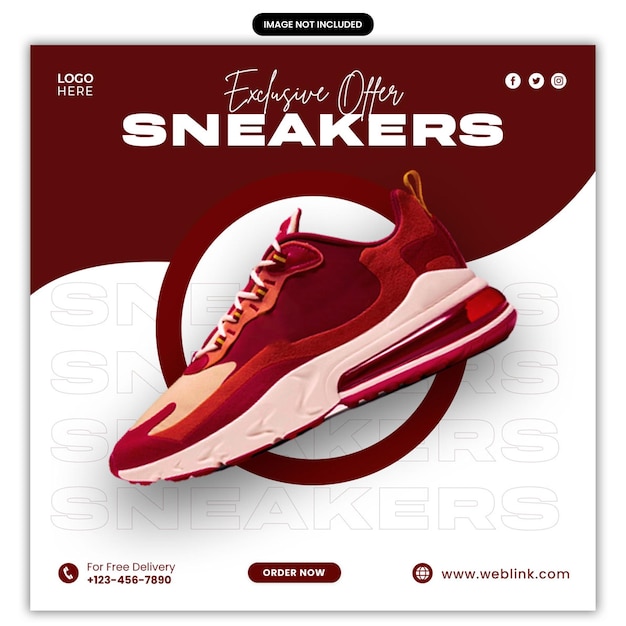 Shoes social media Instagram post template design