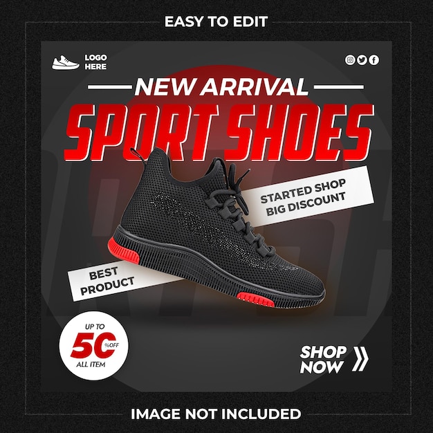 Shoes social media instagram post template