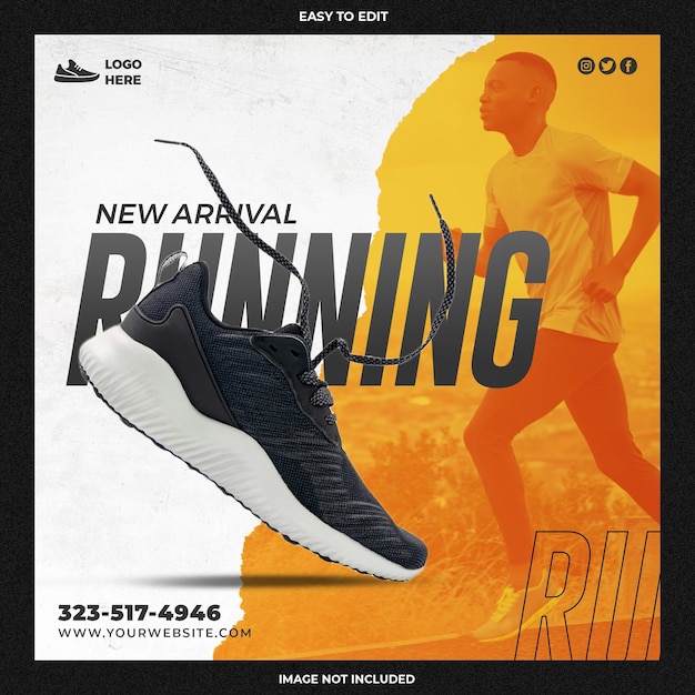 PSD shoes social media instagram post template