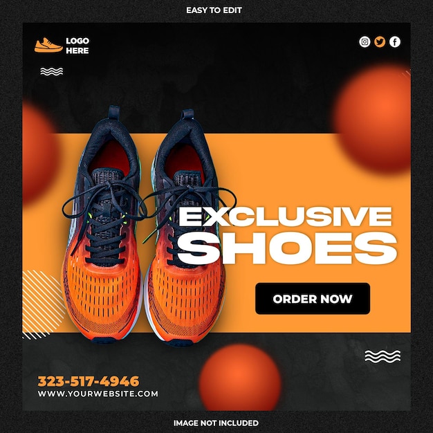 Shoes social media instagram post template