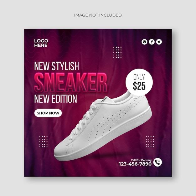 Shoes social media post and web banner template