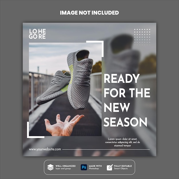Shoes social media promotion Instagram post template