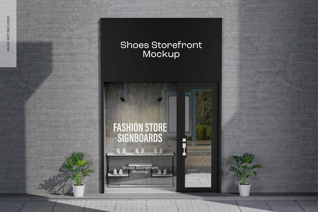 Shoes Storefront Mockup, Front View