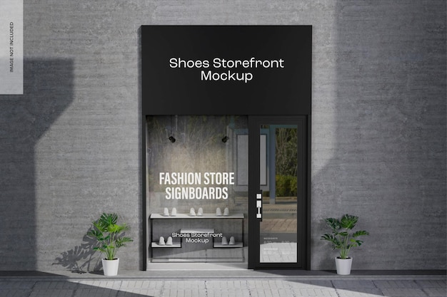 PSD shoes storefront mockup, front view