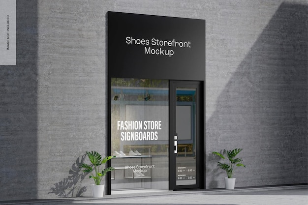 Shoes Storefront Mockup, Left View