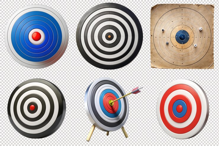 Shooting targets isolated with transparent background ideal for shooting sports visuals