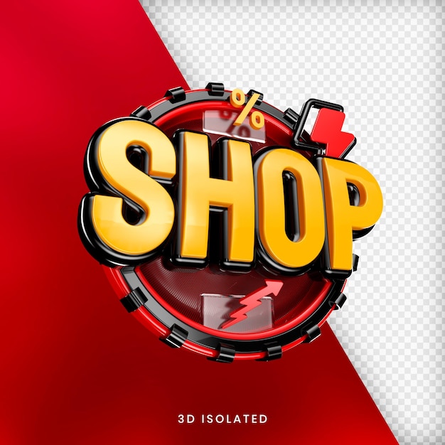 Shop banner 3d isolated premium psd