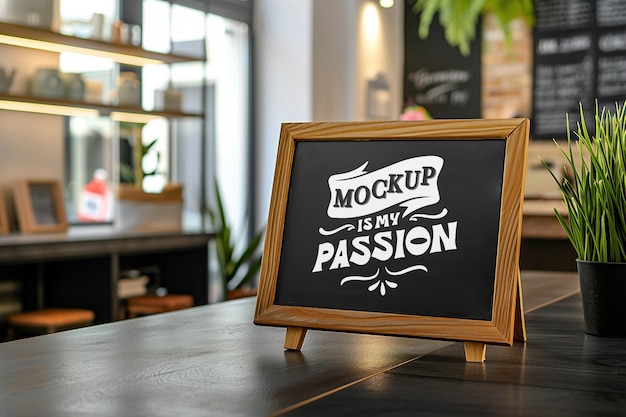 PSD shop blackboard mockup design