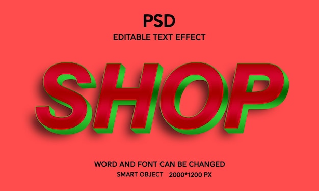 PSD shop editable 3d text effect