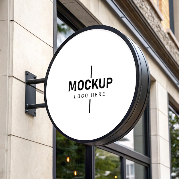 Shop hanging sign mockup