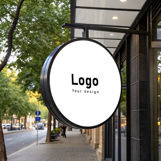Shop hanging sign mockup