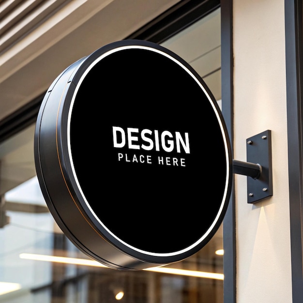 Shop mockup hanging sign