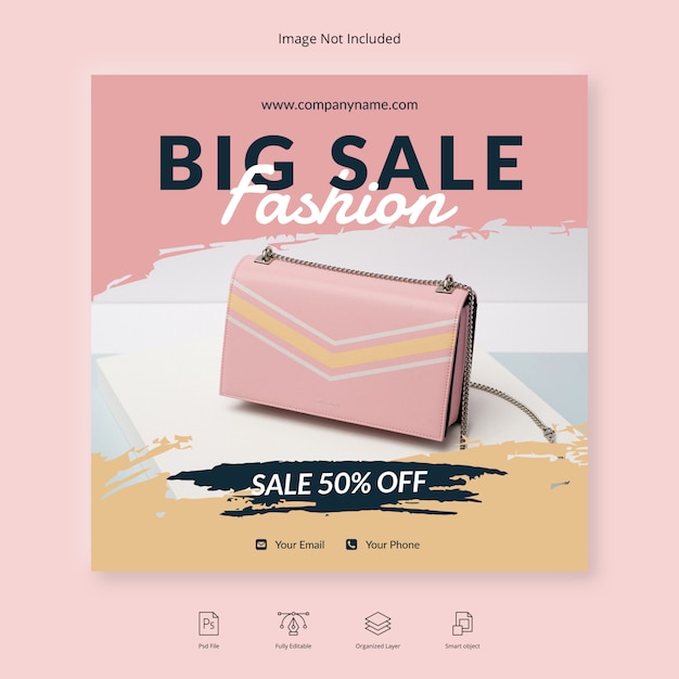 PSD shop promo discount sale instagram post social media banner template