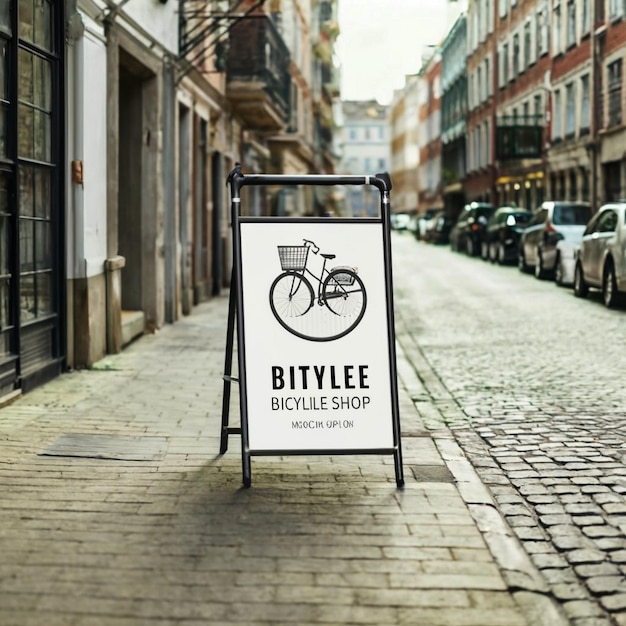 PSD shop street sign board mockup psd